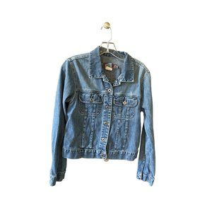 Vintage Silver Jeans Girls Size Large L Jean Jacket Button Up Denim